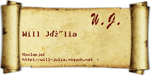 Will Júlia névjegykártya