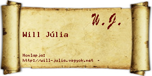 Will Júlia névjegykártya